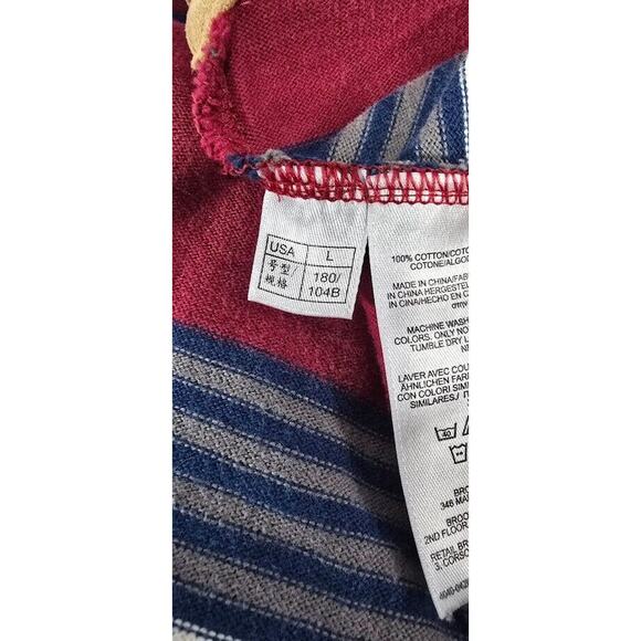 Brooks Brothers Red striped Long Sleeve Polo Size Large mens - Picture 9 of 11